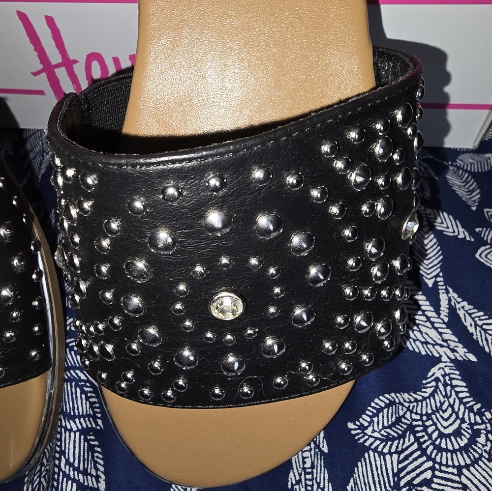 Hey Girl, by Corkys * Black studded slides * Sz 9 * NEVER WORN * - Picture 2 of 5
